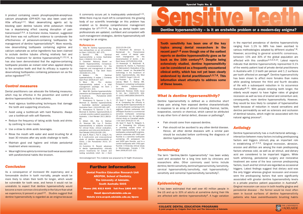 Dentine Hypersensitivity – Is It an Erstwhile Problem Teeth Or a Modern-Day Enigma? Transmission2,5,6