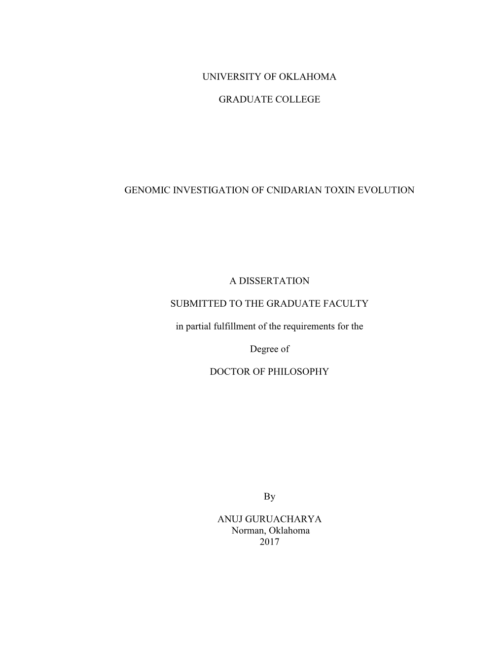 Doctoral Dissertation Template