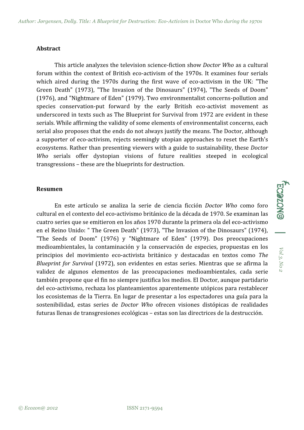 Abstract This Article Analyzes the Television Science-Fiction Show