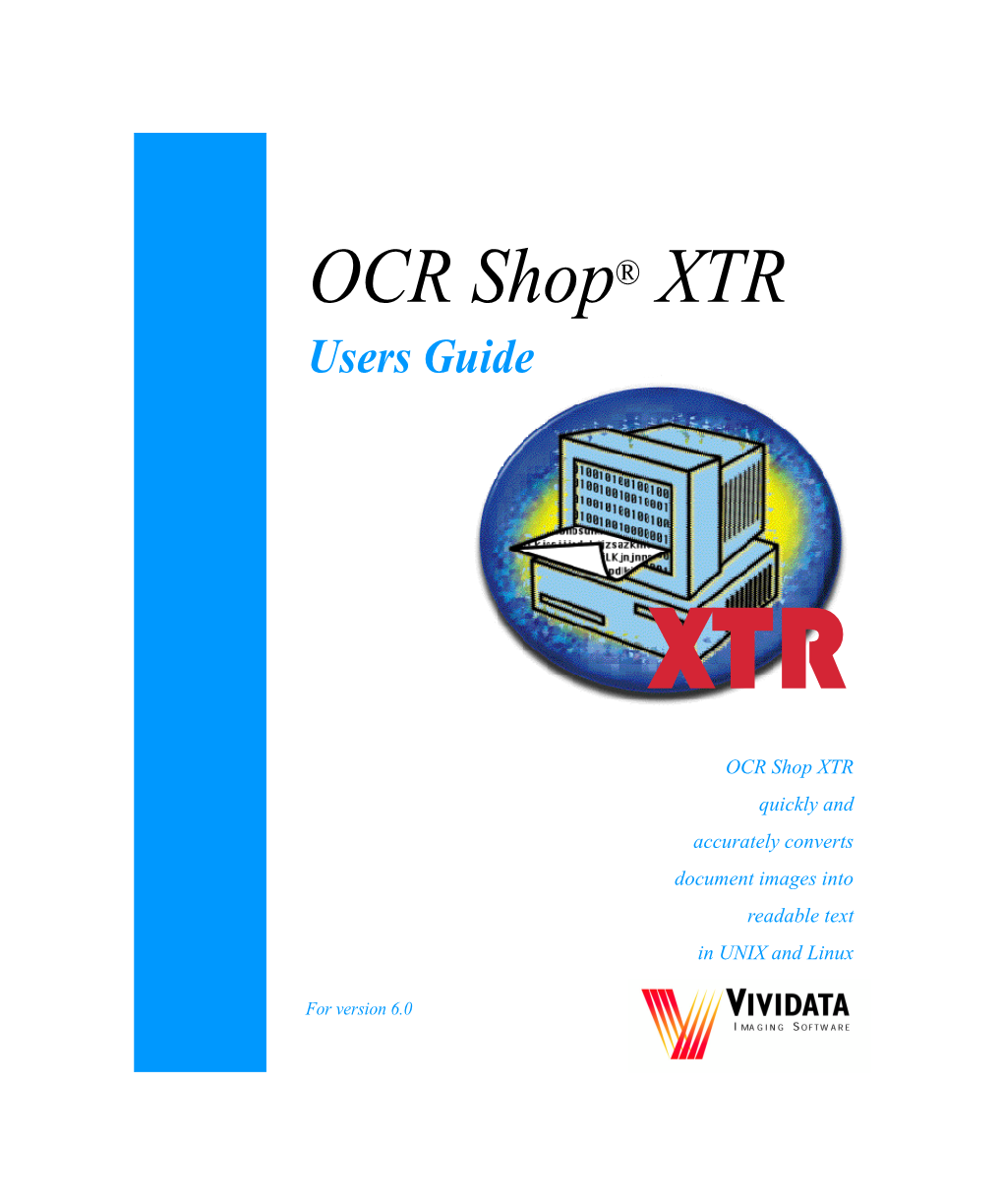 OCR Shop XTR Manual