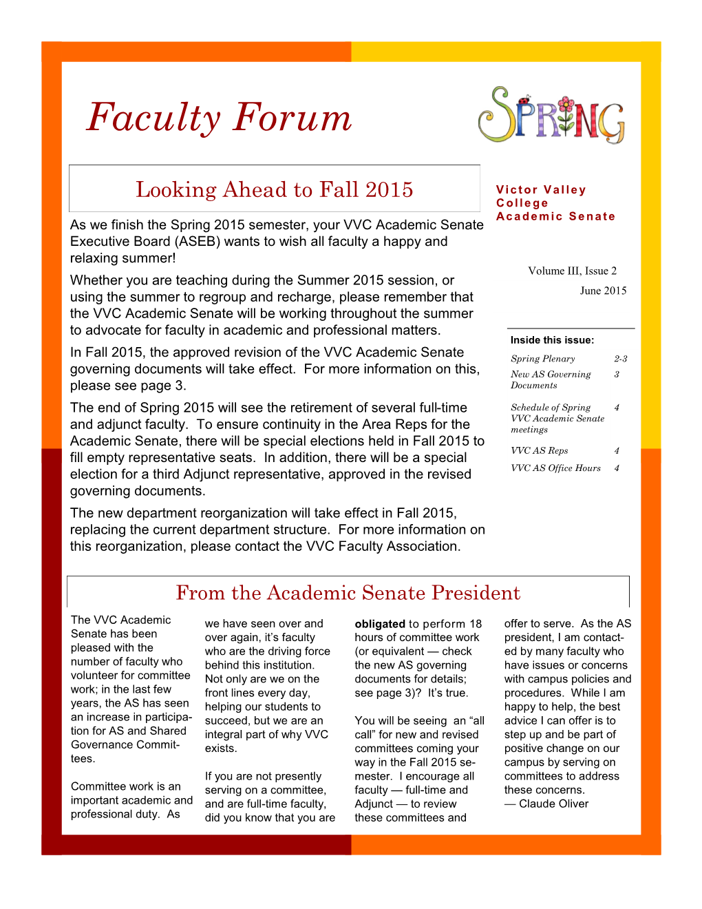 Faculty Forum