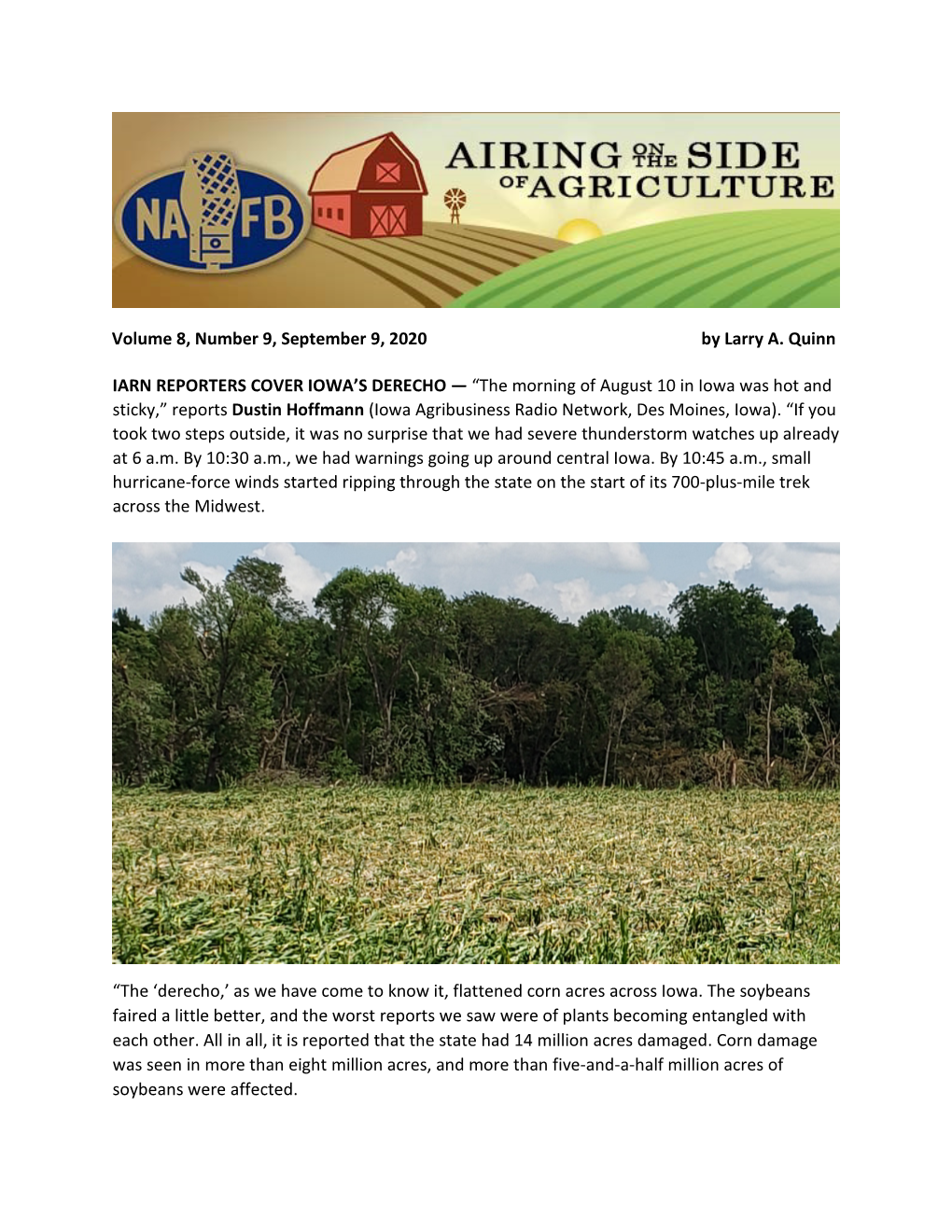 Airing on the Side of Agriculture Is Included in the Blog Section of NAFB.Com
