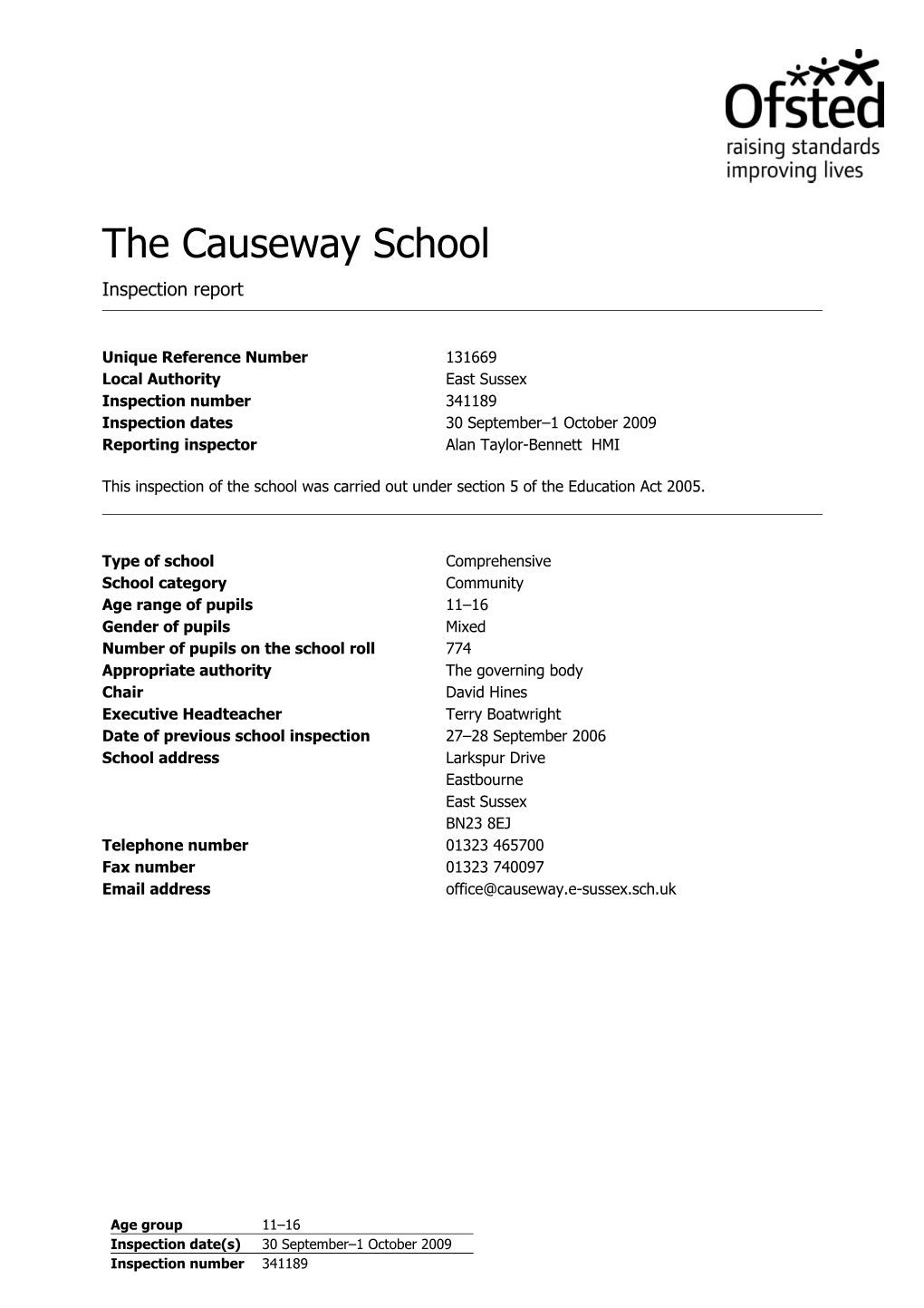The Causeway School Inspection Report