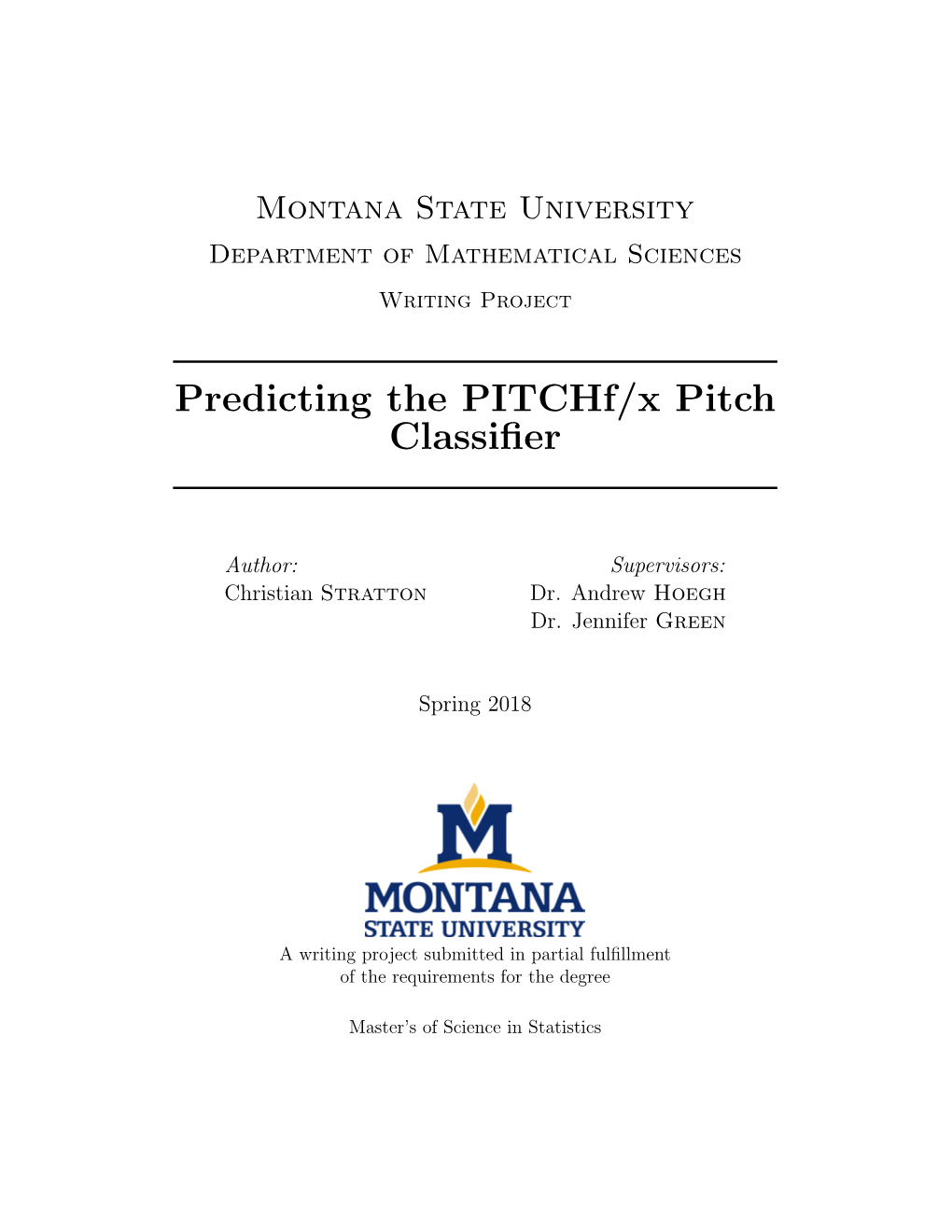 Predicting the Pitchf/X Pitch Classifier