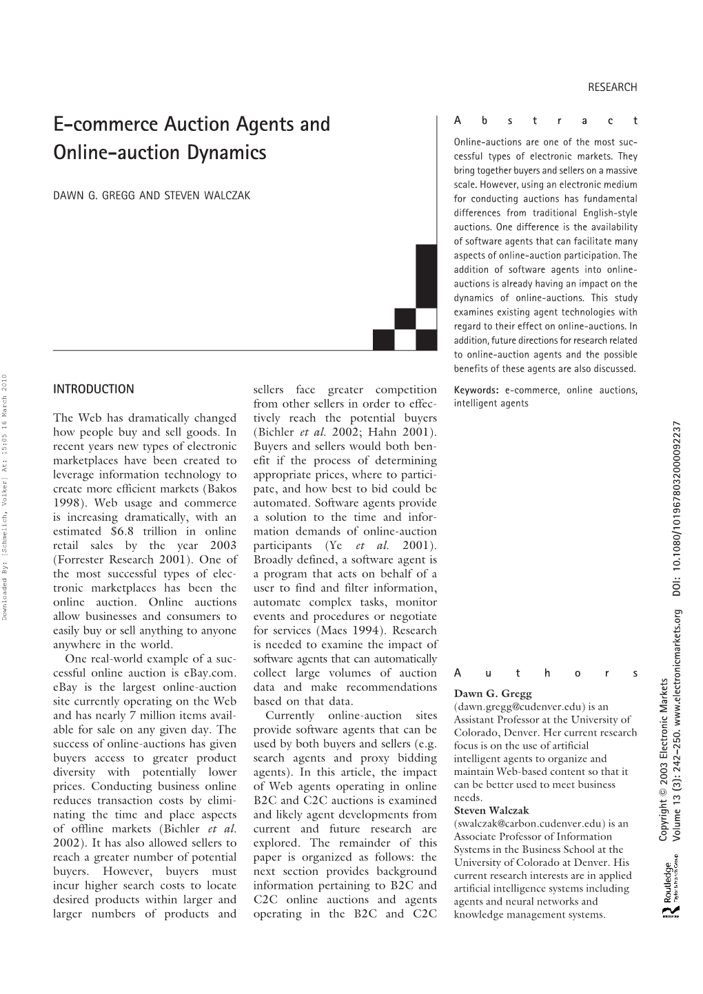 E-Commerce Auction Agents and Online-Auction Dynamics