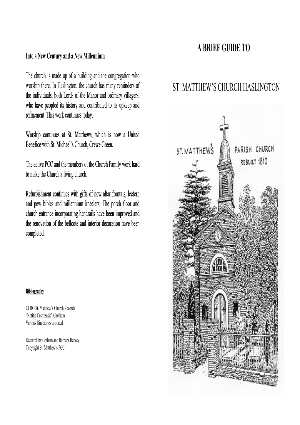 A Brief Guide to St Matthews Parish Church Haslington