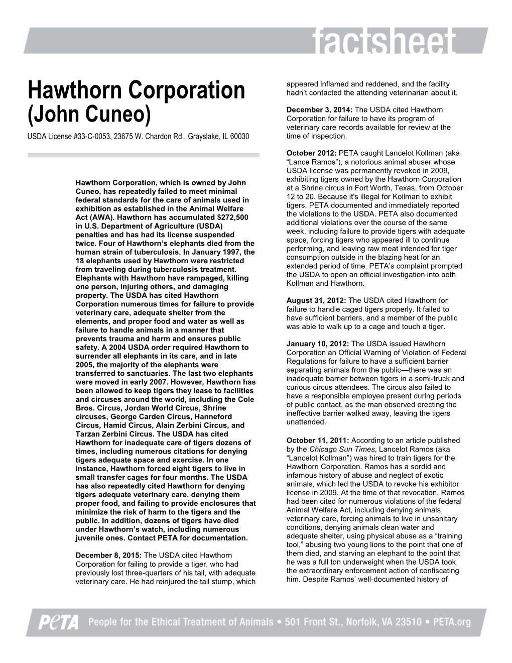 Hawthorn Corporation