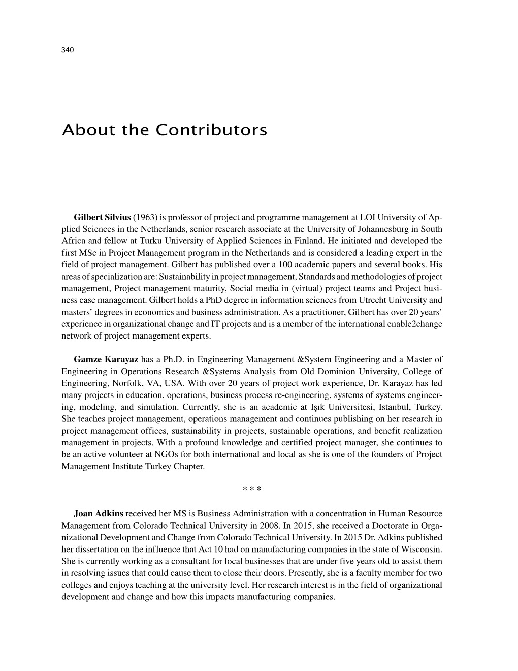 About the Contributors