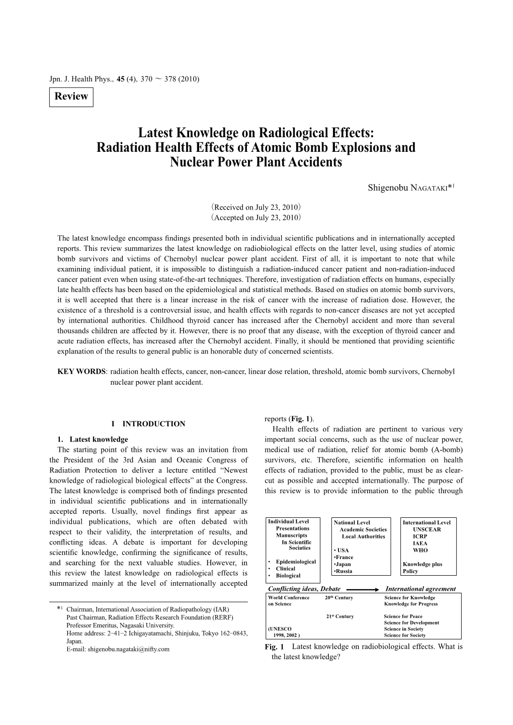 Radiation Health Effects of Atomic Bomb Explosions and Nuclear Power Plant Accidents