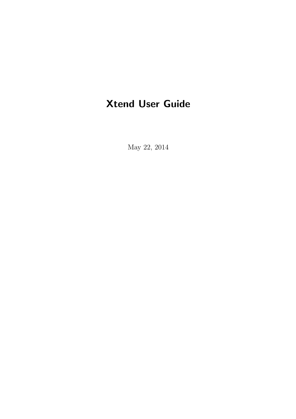Xtend User Guide