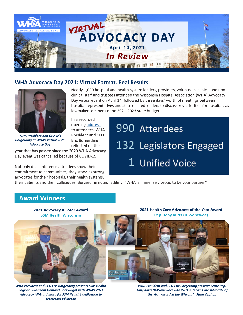 ADVOCACY DAY April 14, 2021 in Review