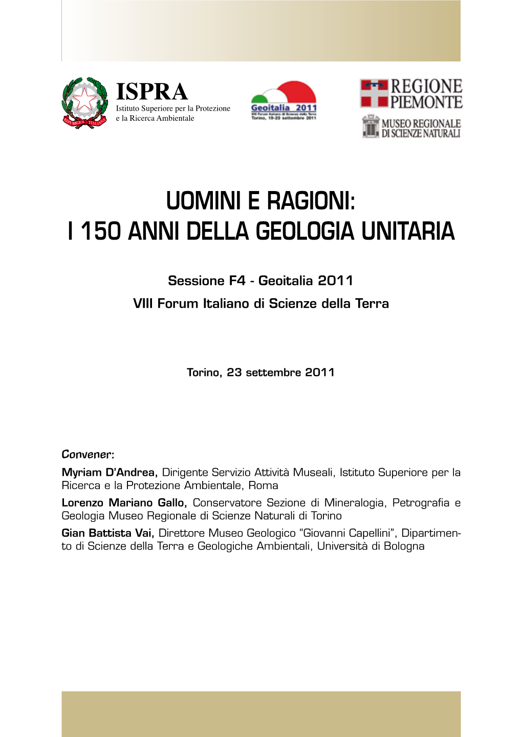 I 150 Anni Della Geologia Unitaria