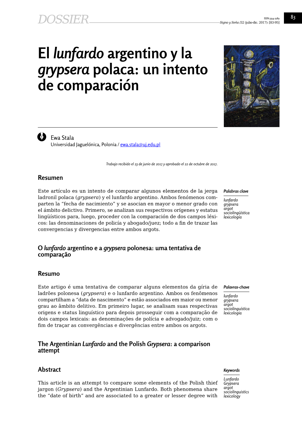 El Lunfardo Argentino Y La Grypsera Polaca: Un Intento De Comparación