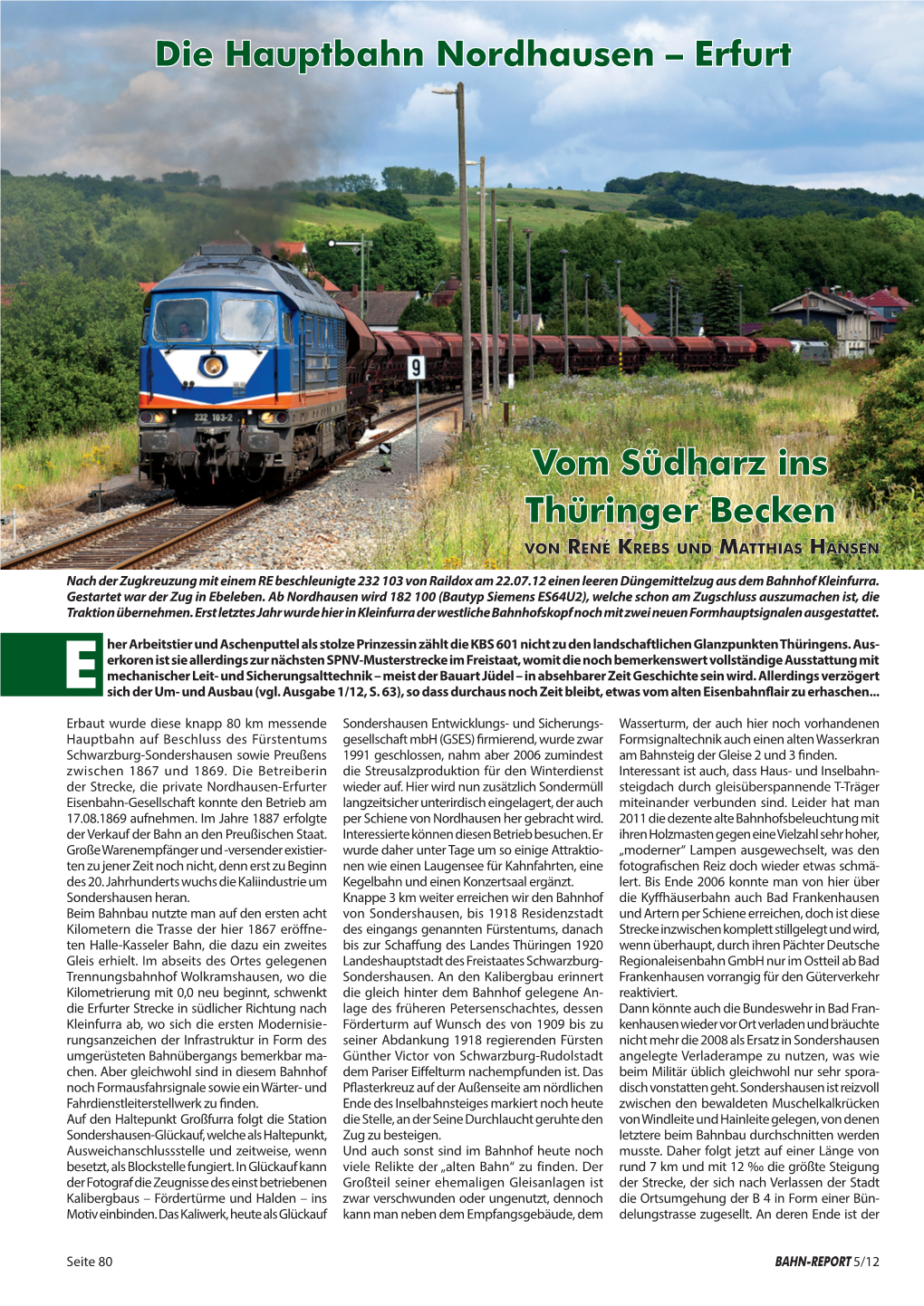 Vom Südharz Ins Thüringer Becken Die Hauptbahn Nordhausen – Erfurt