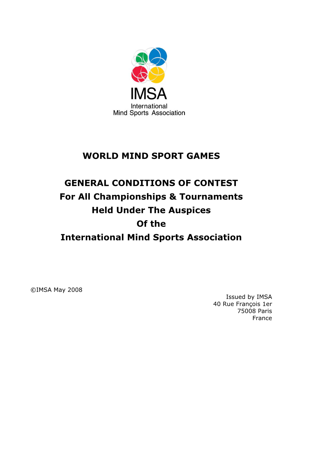 WMSG General Conditions of Contest