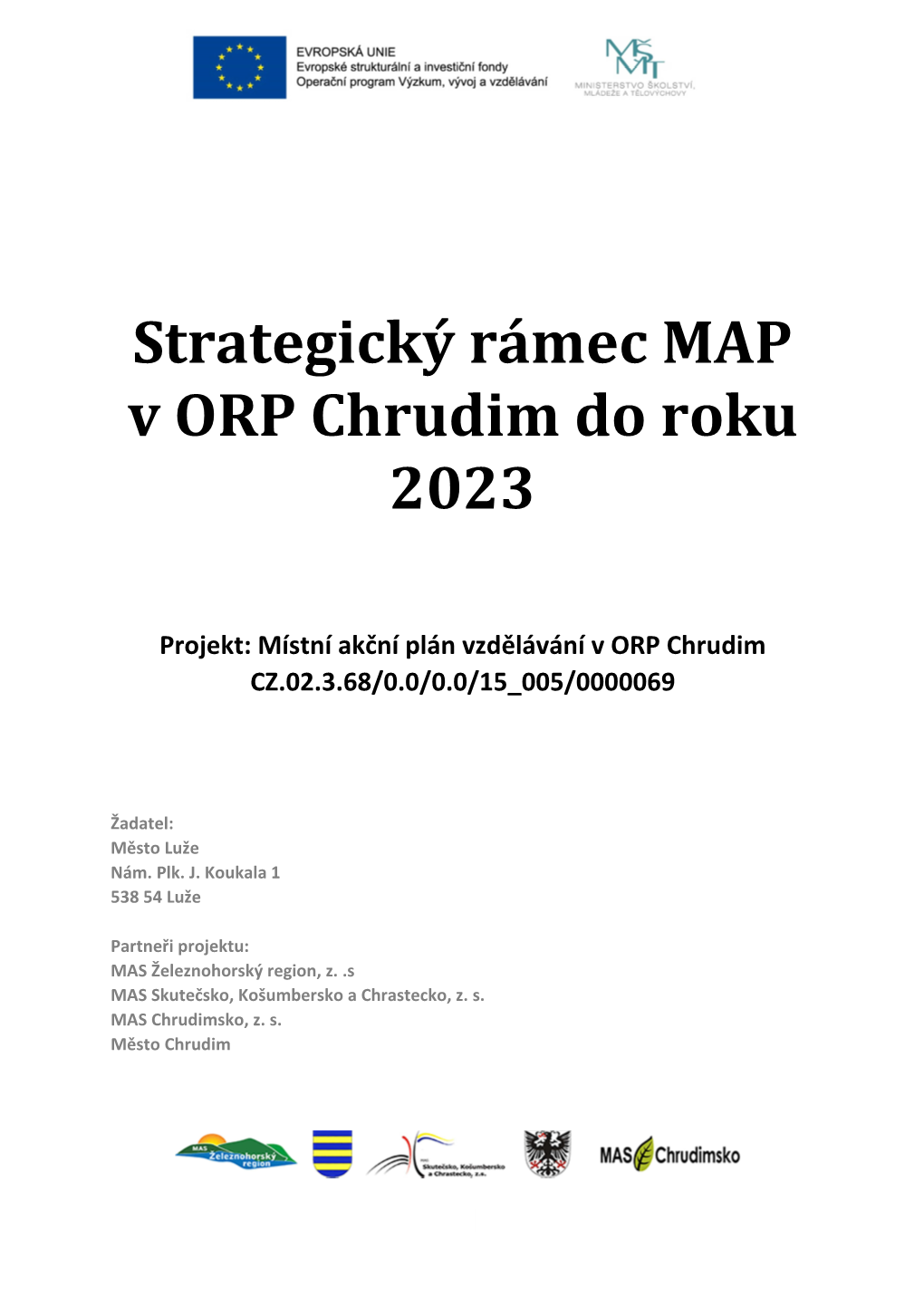 Strategický Rámec MAP V ORP Chrudim Do Roku 2023