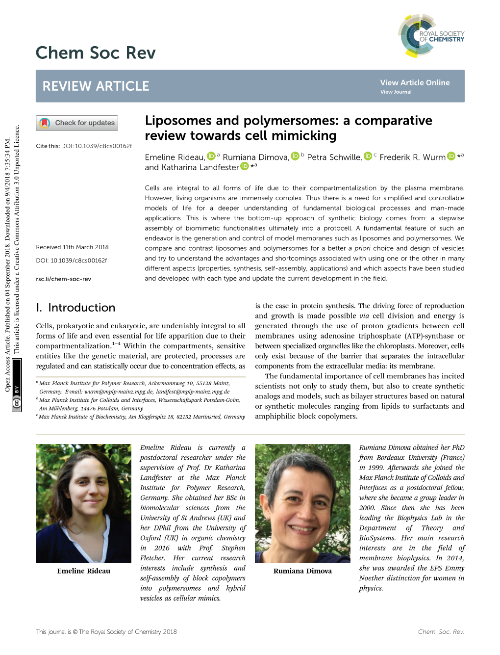 Liposomes and Polymersomes: a Comparative Review Towards Cell