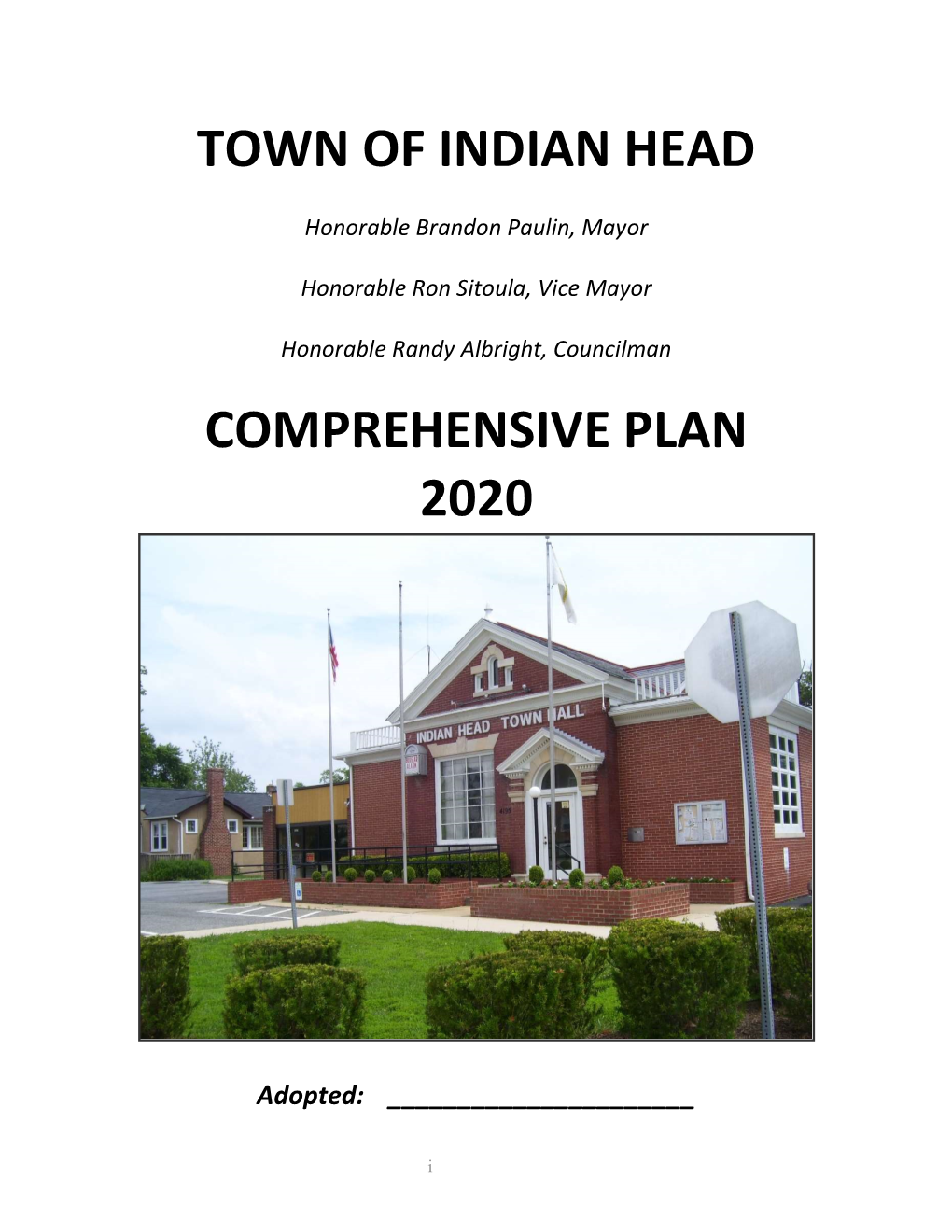 Town of Indian Head Comprehensive Plan 2020