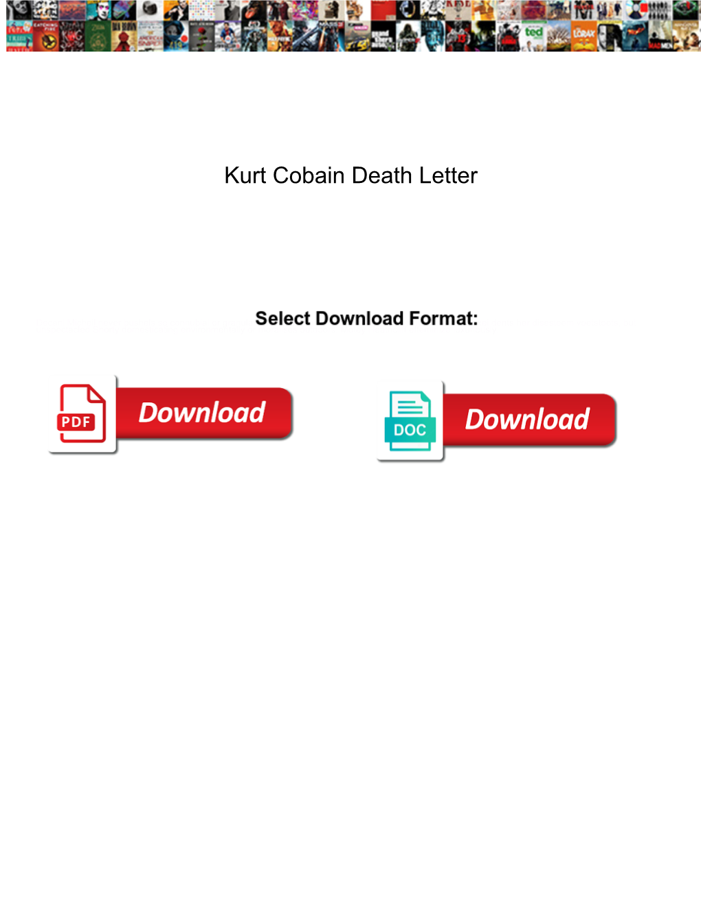 Kurt Cobain Death Letter