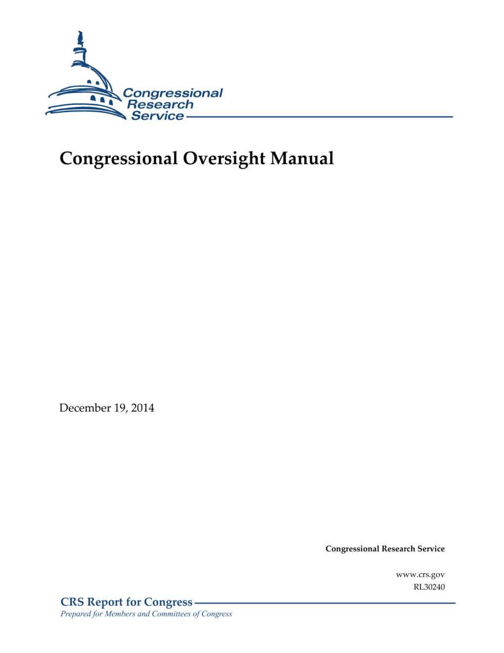 Congressional Oversight Manual