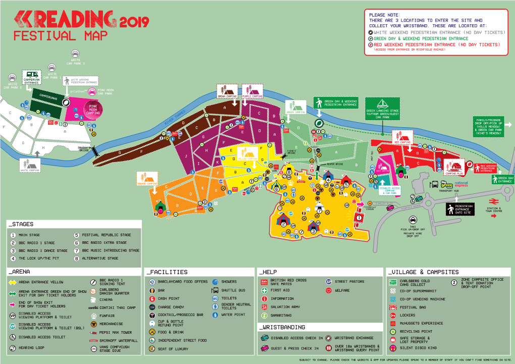 Festival Map Green Day & Weekend Pedestrian Entrance Red Weekend Pedestrian Entrance (No Day Tickets) (Access from Entrance on Richfield Avenue)