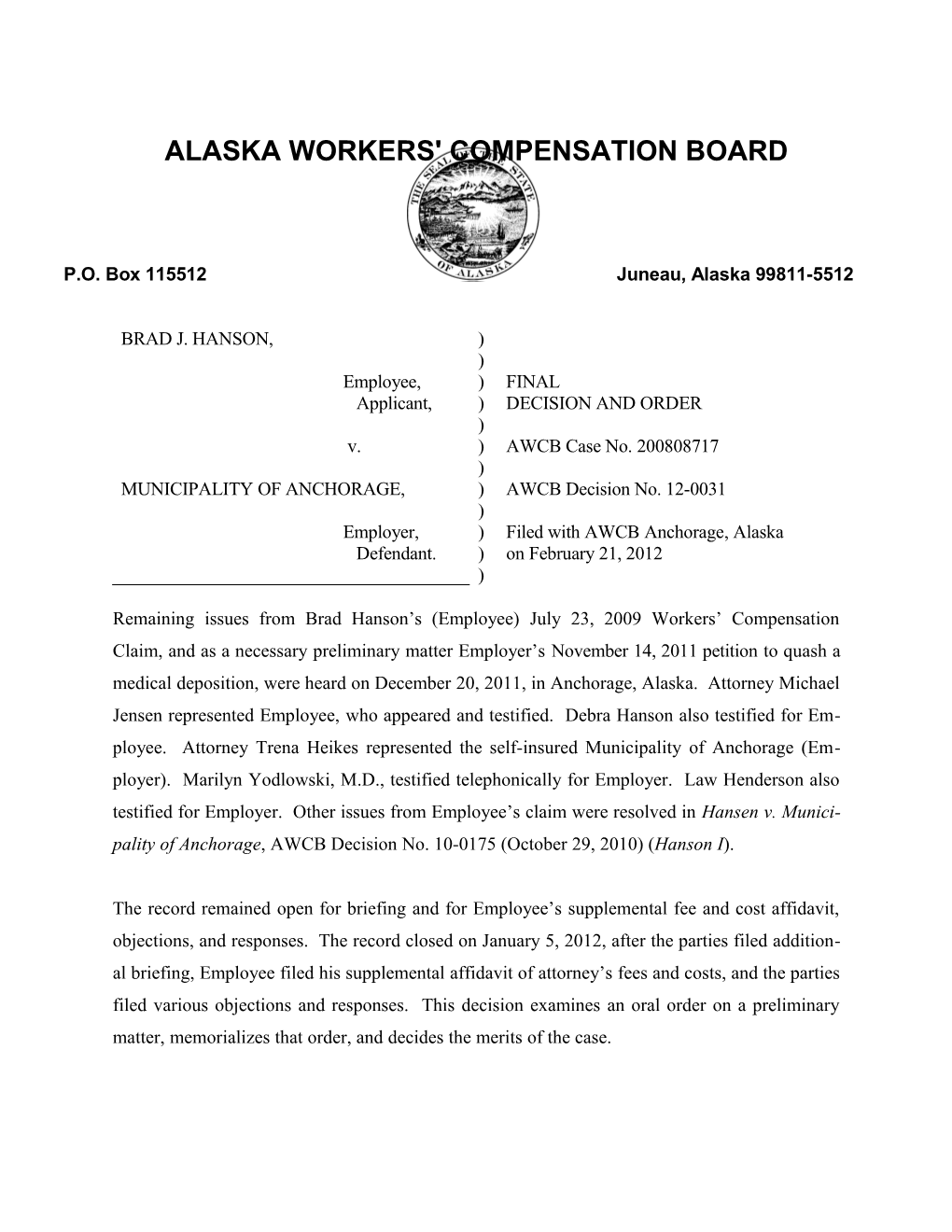 Alaska Workers' Compensation Board s26