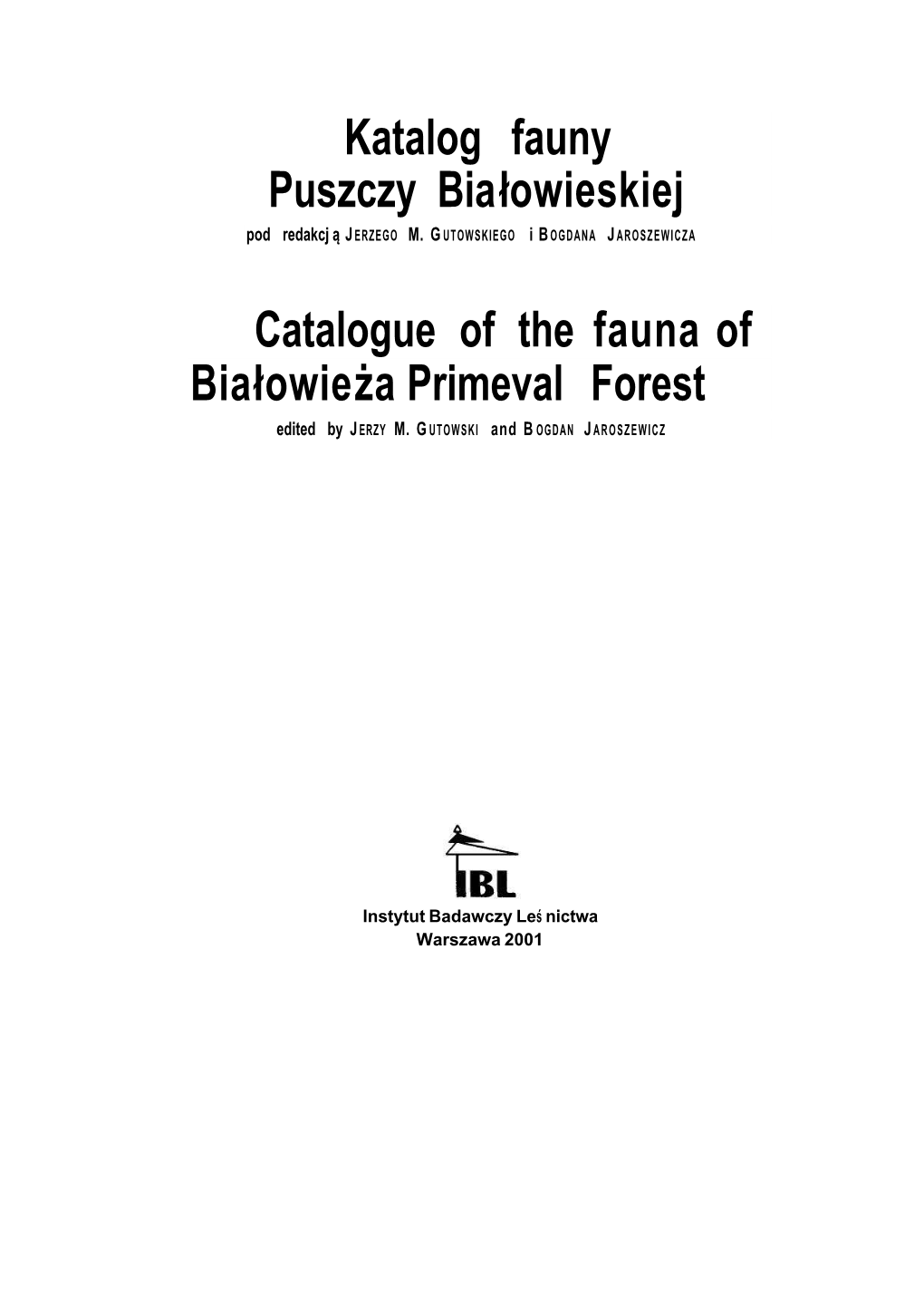 Katalog Fauny Puszczy Bialowieskiej