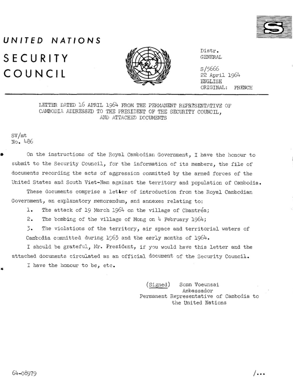 Security Council, and Attached Documents