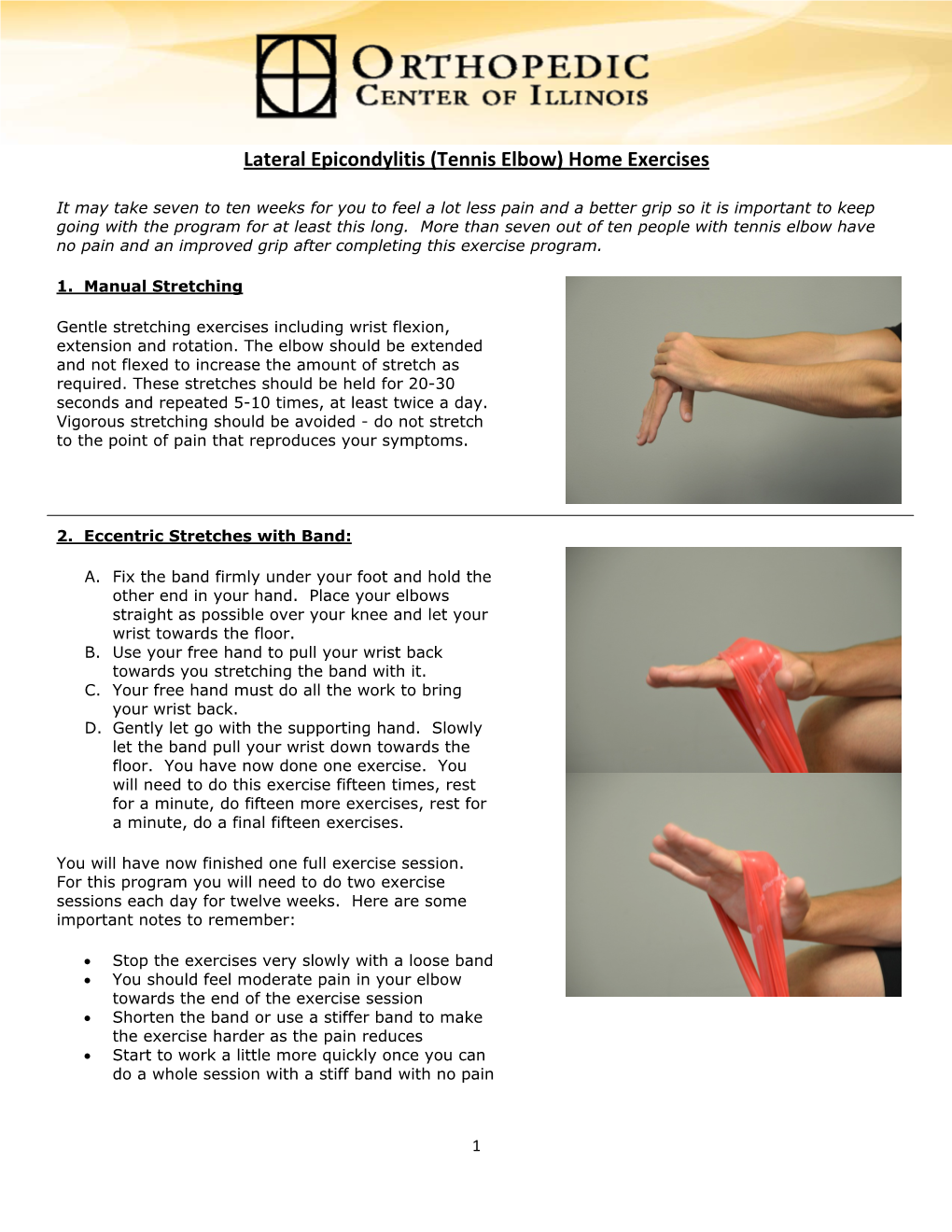 Lateral Epicondylitis (Tennis Elbow) Home Exercises