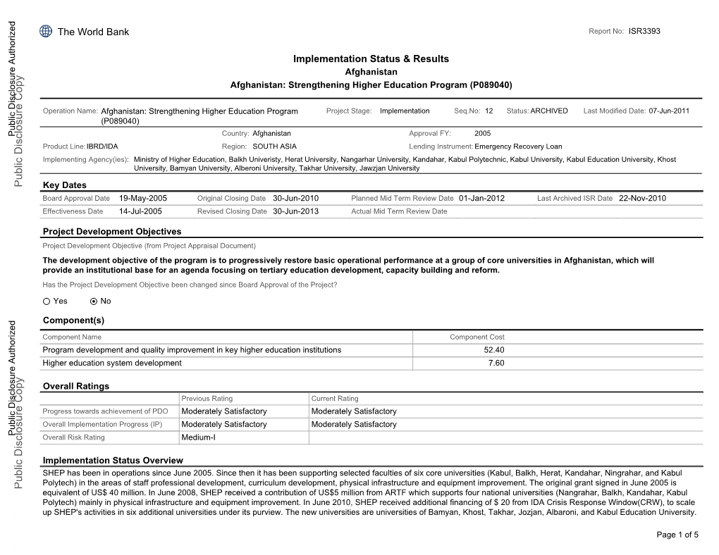 Implementation Status & Results