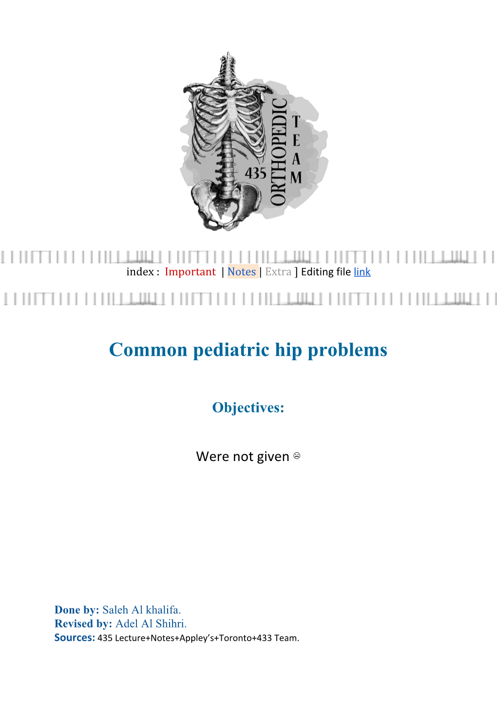 Common Pediatric Hip Problems