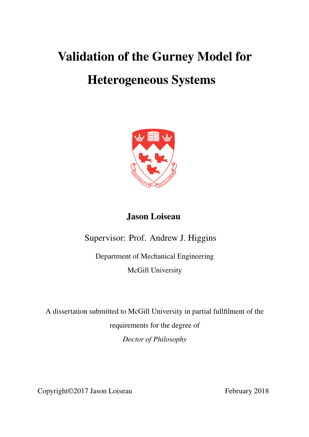 Validation of the Gurney Model for Heterogeneous Systems