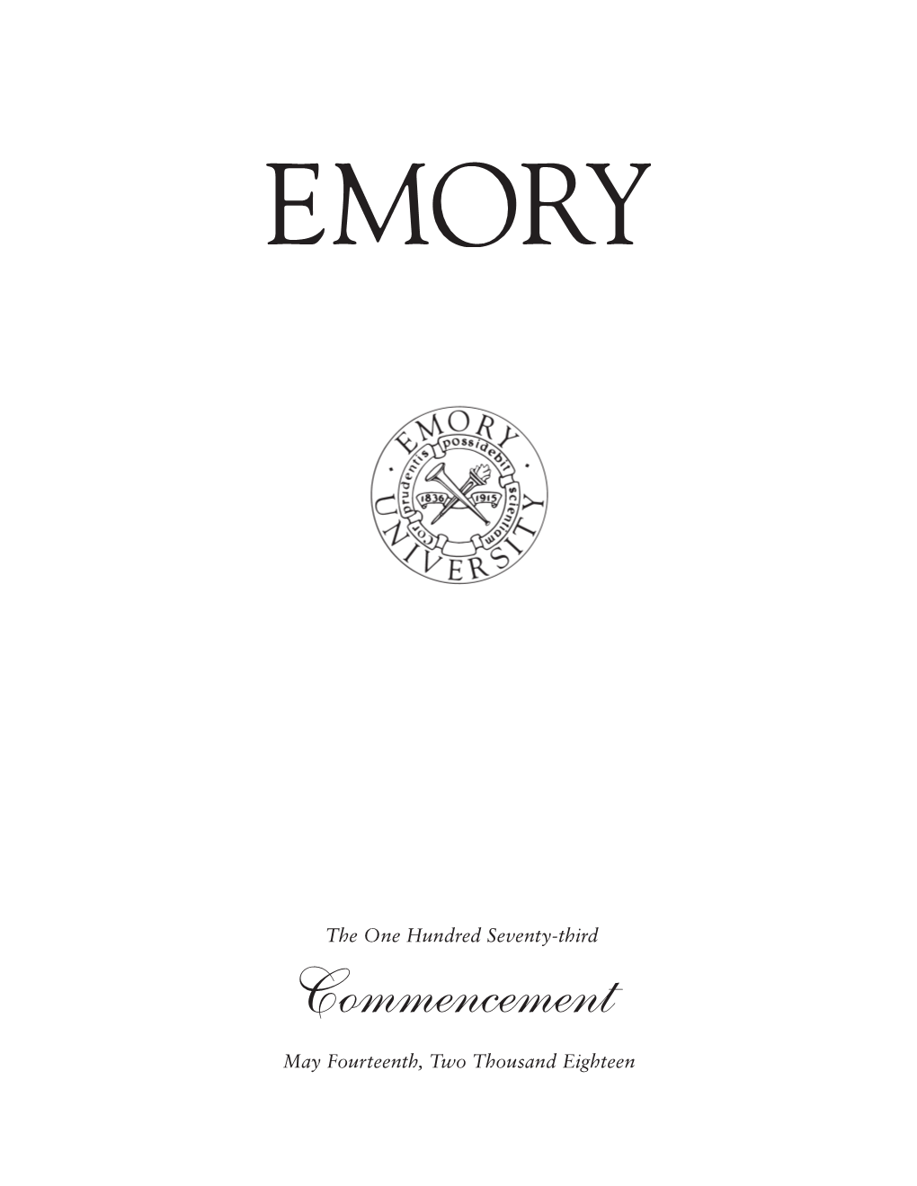 Emory Commencement Program 2018 Final.Pdf