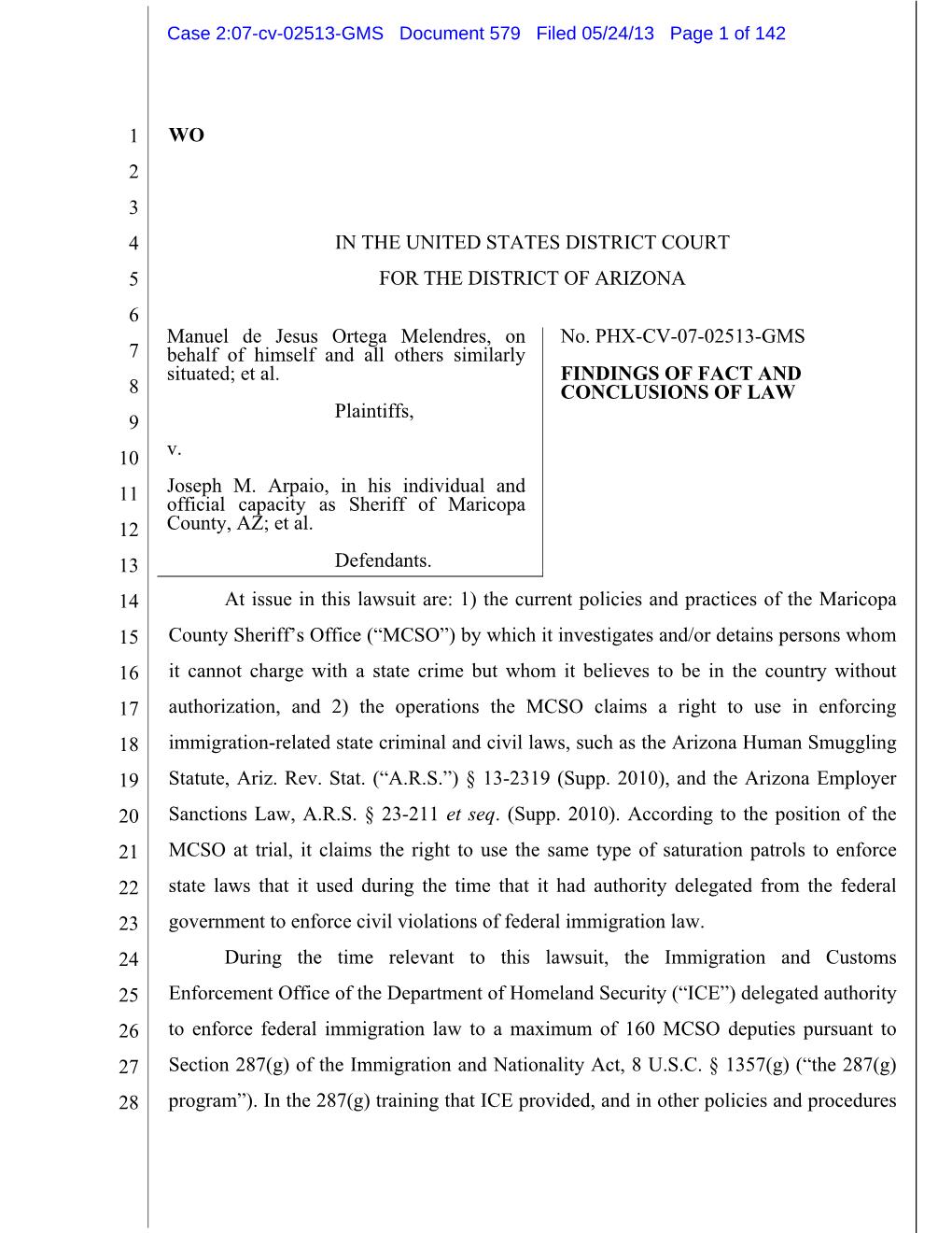 Case 2:07-Cv-02513-GMS Document 579 Filed 05/24/13 Page 1 of 142