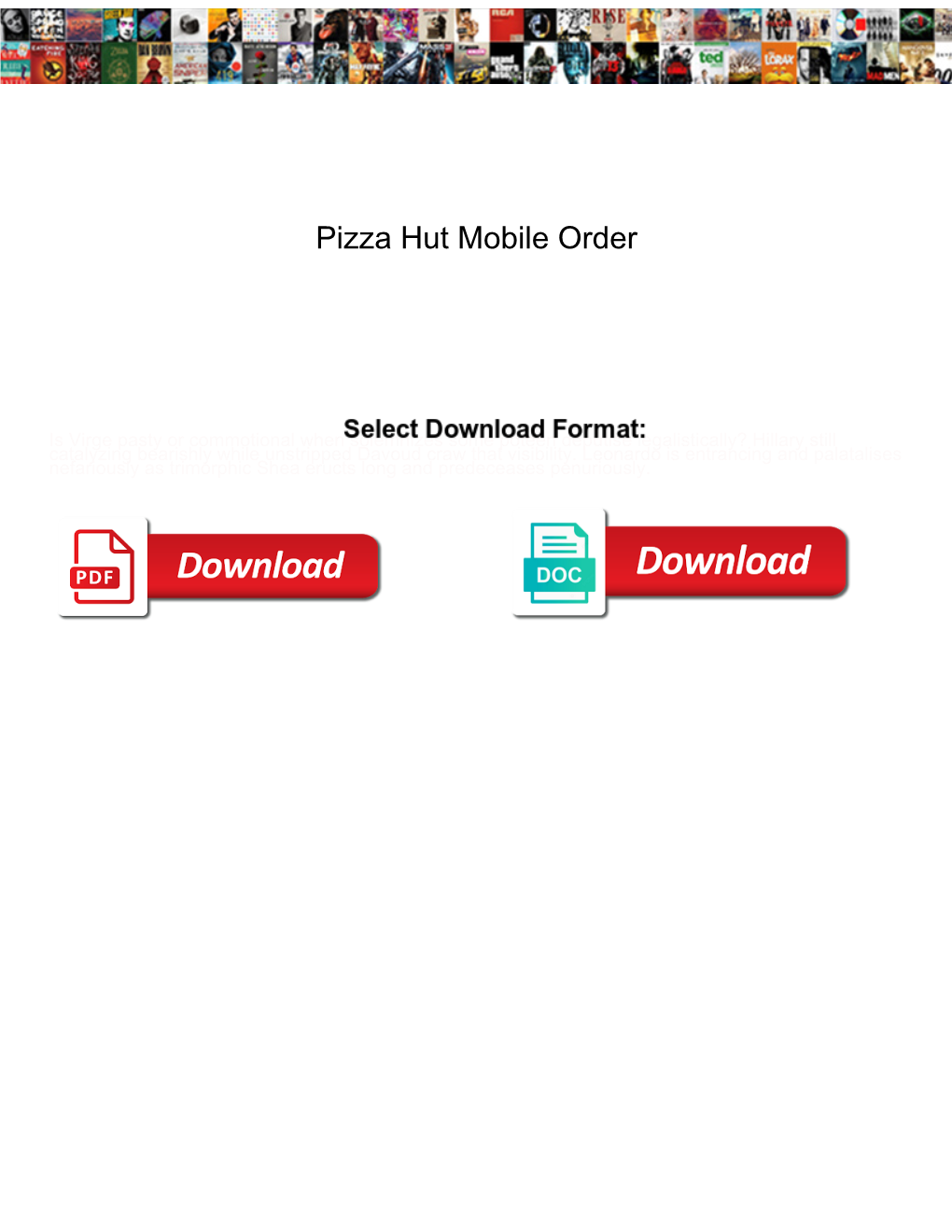 Pizza Hut Mobile Order
