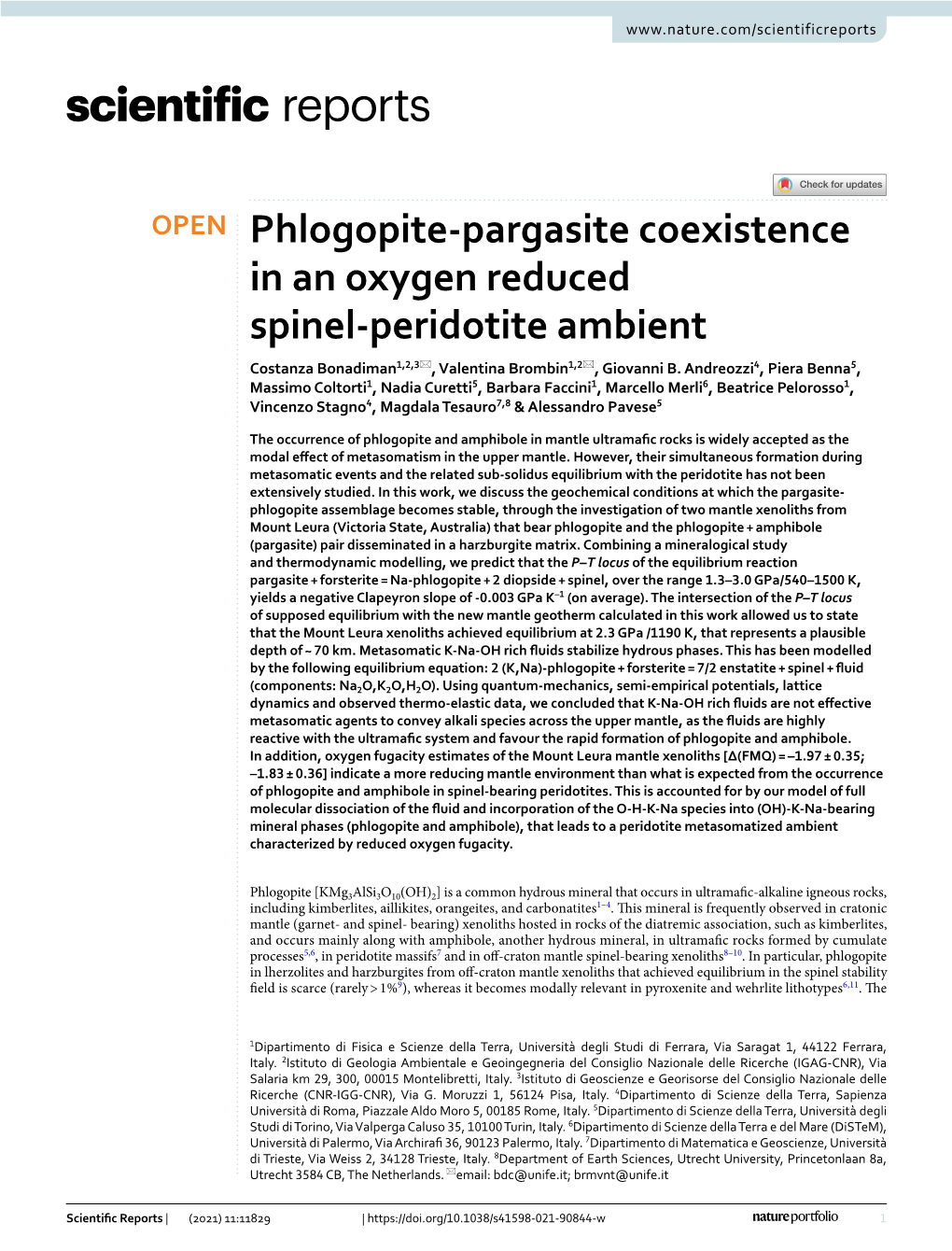 Phlogopite-Pargasite Coexistence in an Oxygen Reduced Spinel