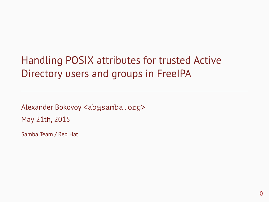 Handling POSIX Attributes for Trusted Active Directory Users and Groups in Freeipa