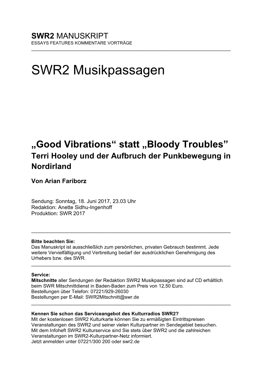 SWR2 Musikpassagen