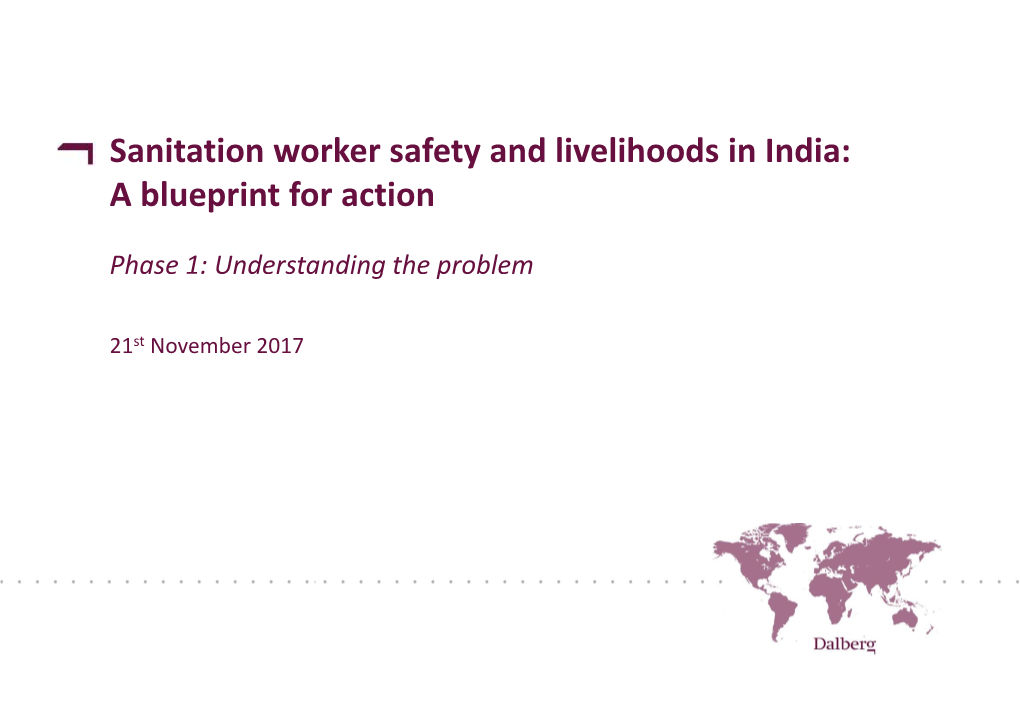 Sanitation Worker Safety and Livelihoods in India: a Blueprint for Action