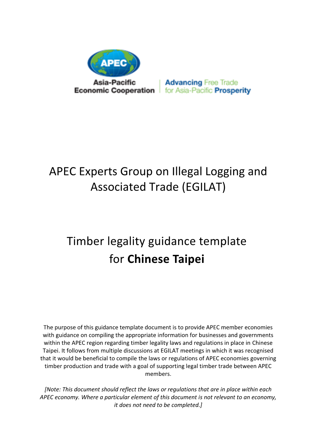 (EGILAT) Timber Legality Guidance Template for Chinese Taipei