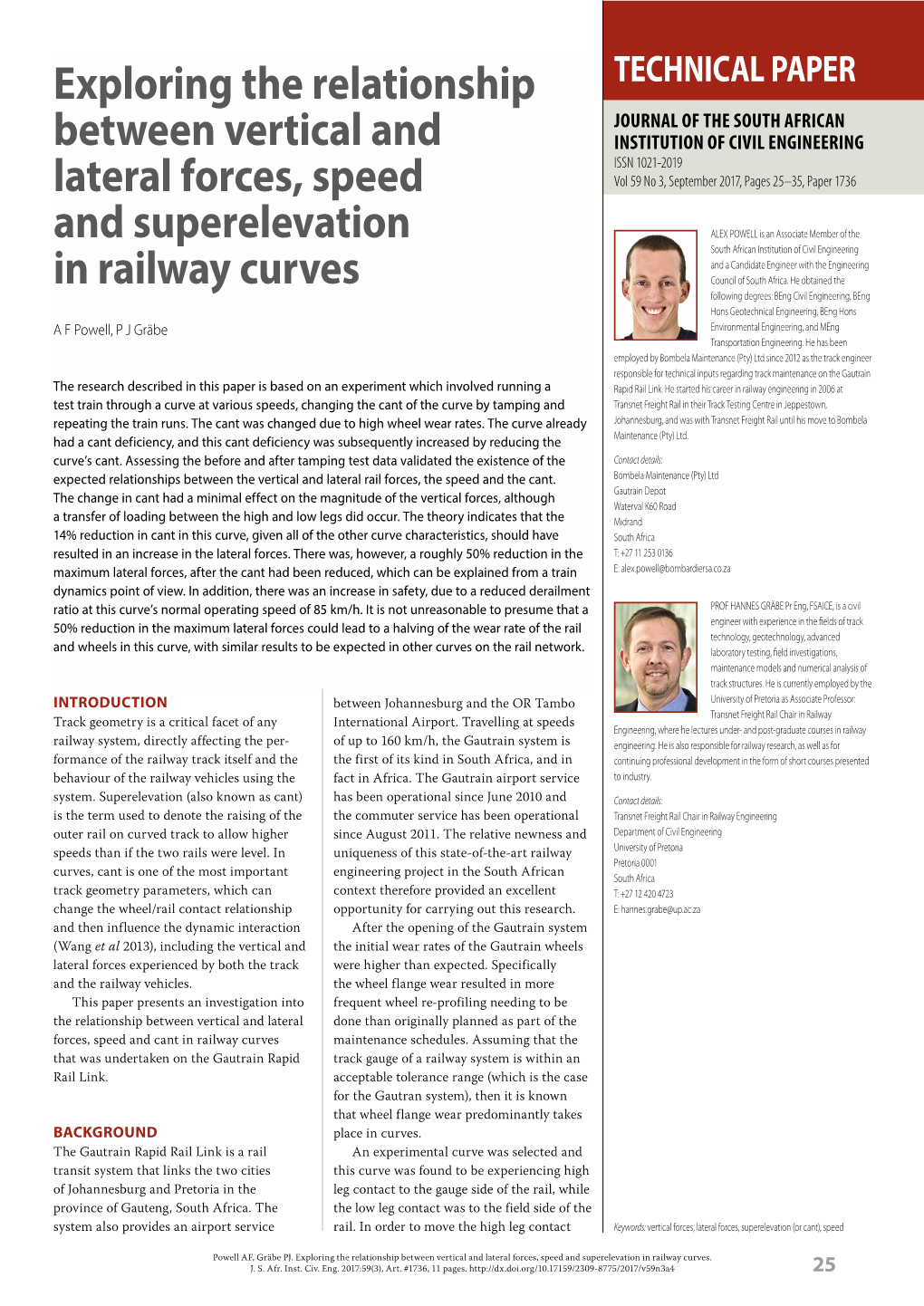 Exploring the Relationship Between Vertical and Lateral Forces, Speed and Superelevation in Railway Curves