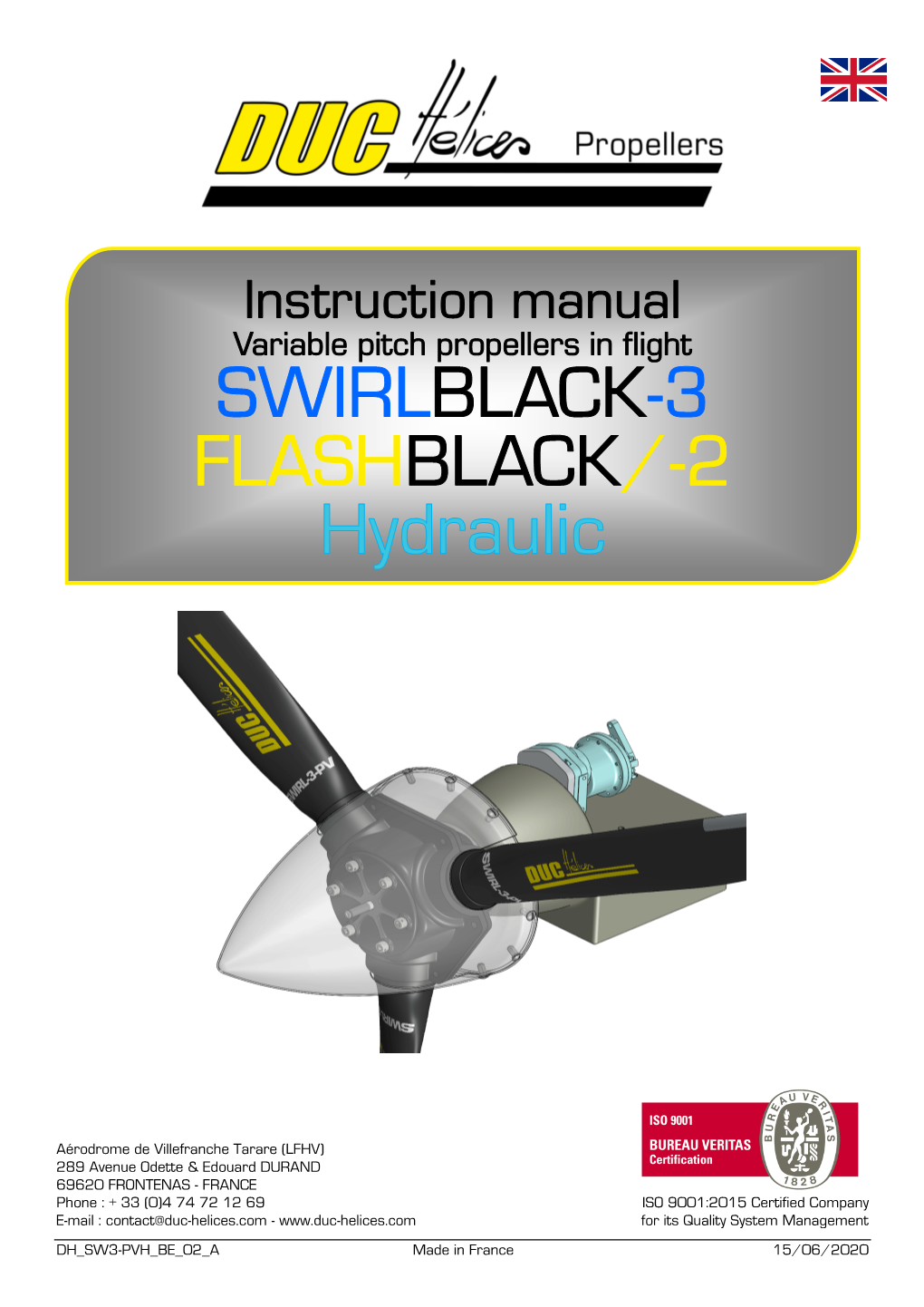 Instruction Manual Variable Pitch Propellers in Flight SWIRLBLACK-3 FLASHBLACK/-2