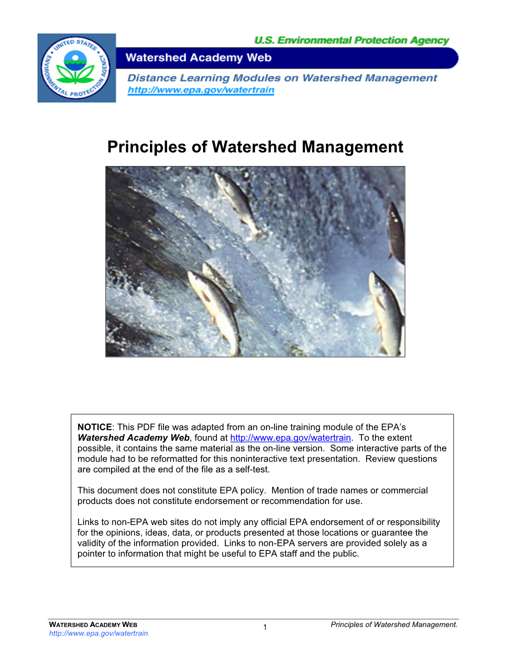Principles of Watershed Management