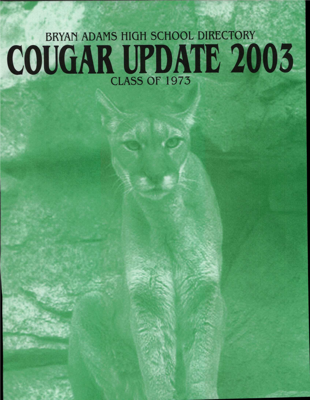 Bryan Adams High School Directory Cougarcougar Update2003of Allen, Marjorie (Burnett) Beckham,Beckham, Susan M