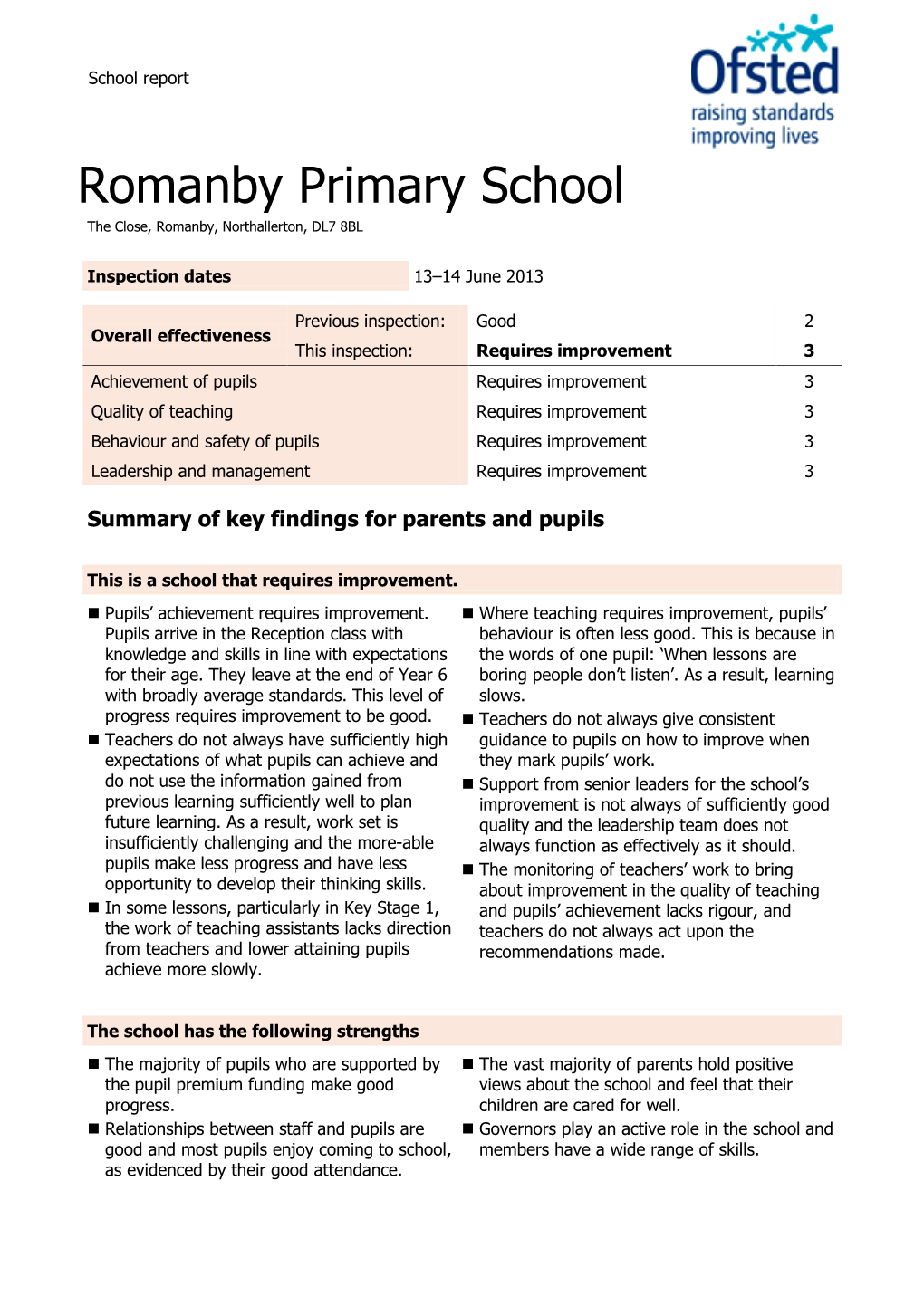 Romanby Primary School the Close, Romanby, Northallerton, DL7 8BL