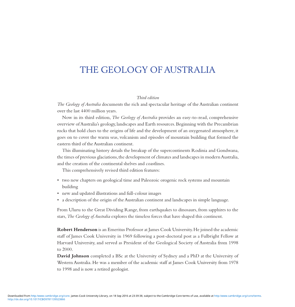 The Geology of Australia