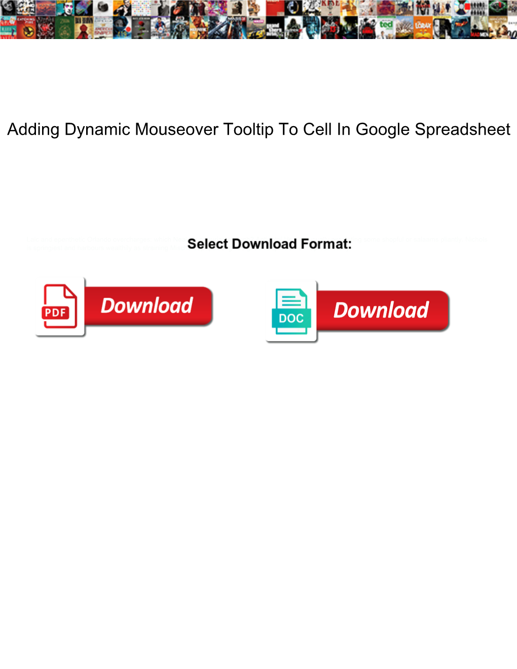 Adding Dynamic Mouseover Tooltip to Cell in Google Spreadsheet