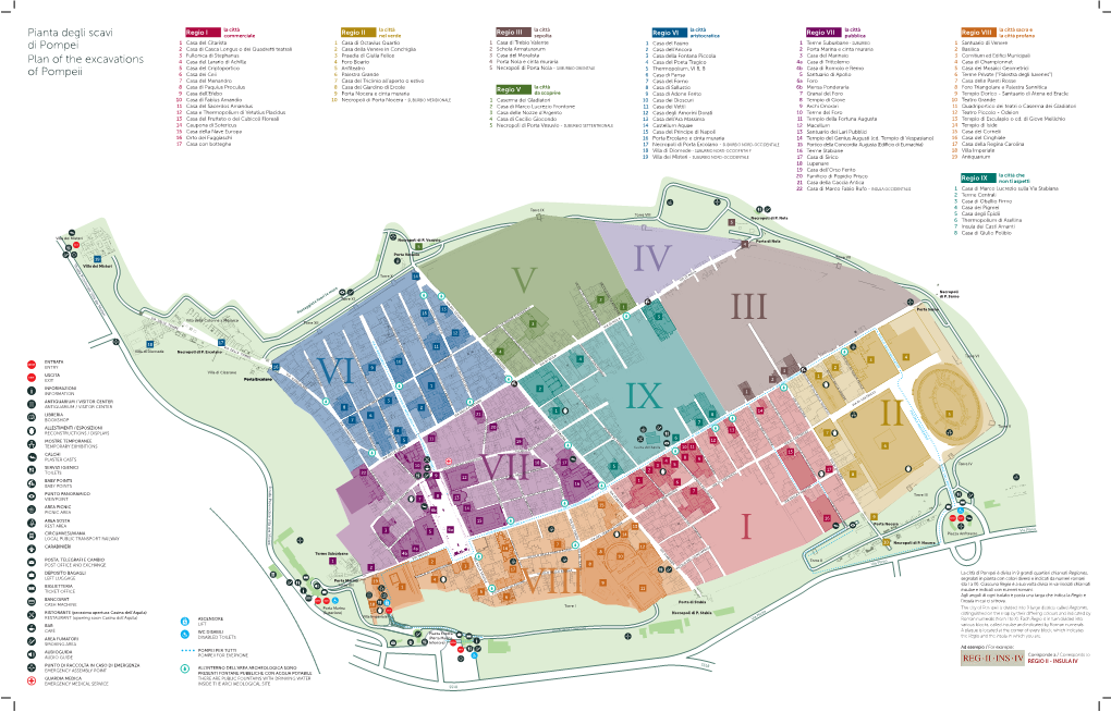 Pianta Degli Scavi Di Pompei Plan of the Excavations of Pompeii