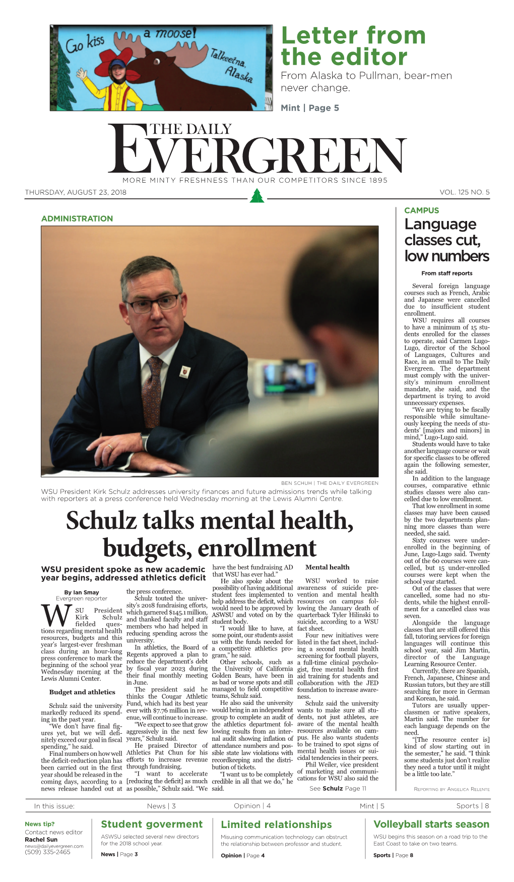 Schulz Talks Mental Health, Budgets, Enrollment