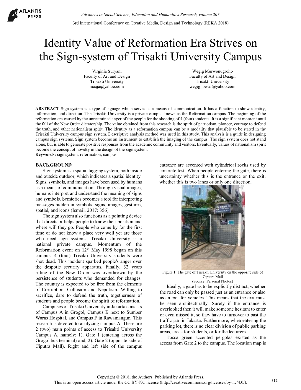 Identity Value of Reformation Era Strives on the Sign-System of Trisakti University Campus